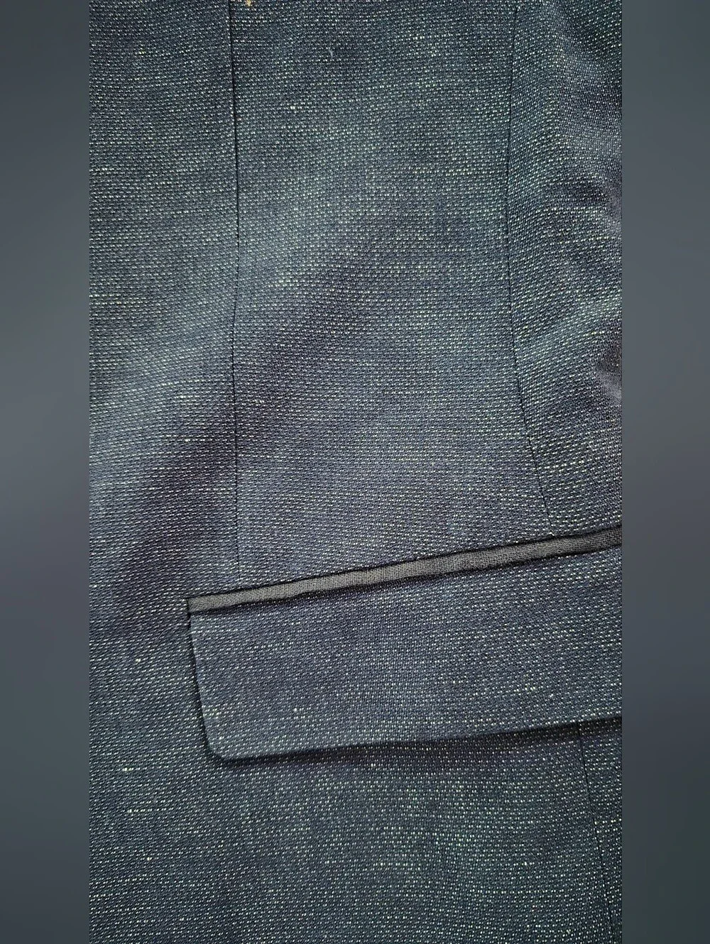 Zara Man Linen Cotton Blend Classic Blue Textured Blazer Sport Coat 40R